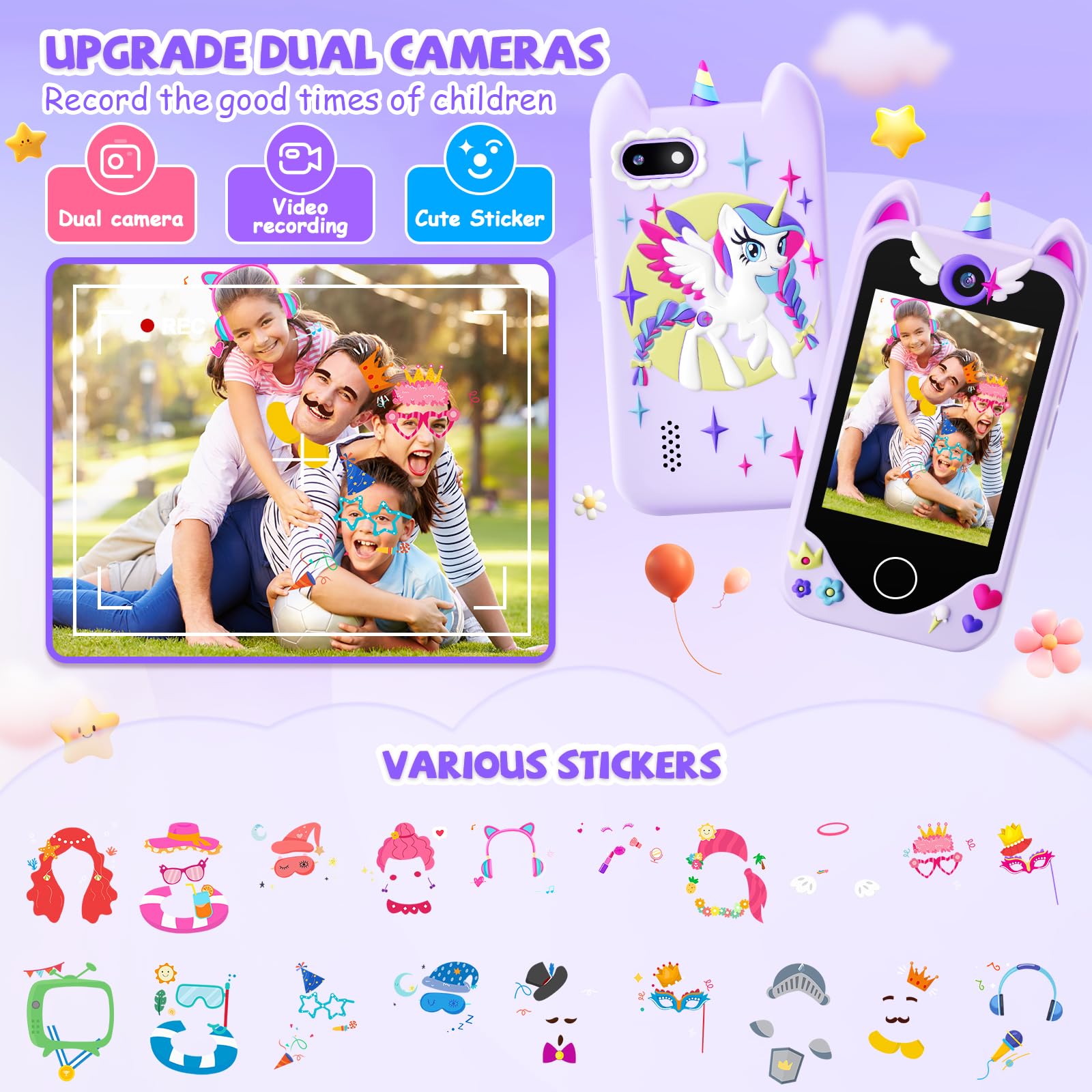 Yosfeng unicorn silicone case on phone for anti-fall protection