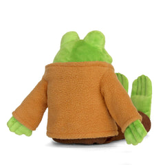 YOTTOY Frog 12 inch jacket detail with removable caramel jacket for dress up.