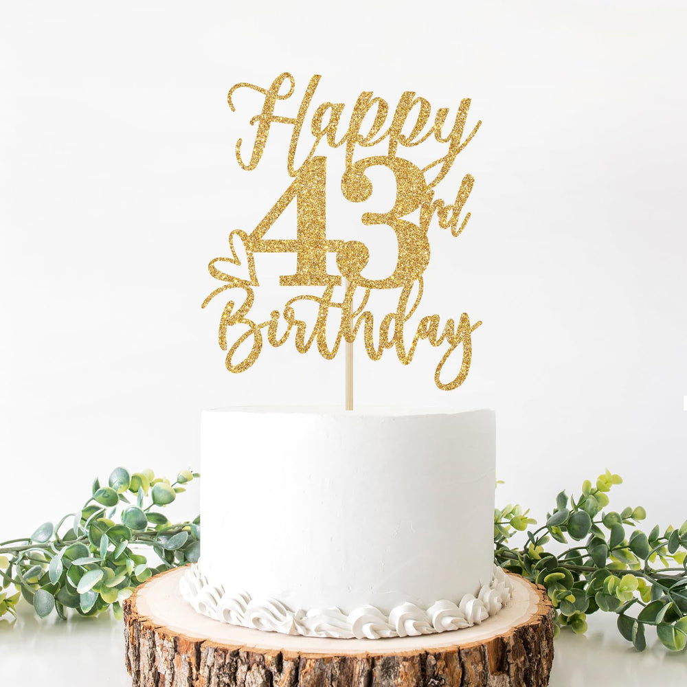 Yotawebery gold glitter cake topper, sparkling centerpiece for celebrations.