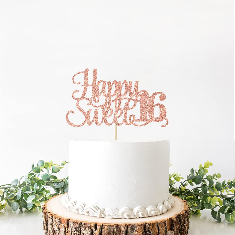 Yotawebery rose gold glitter cake top prop for memorable party photos.