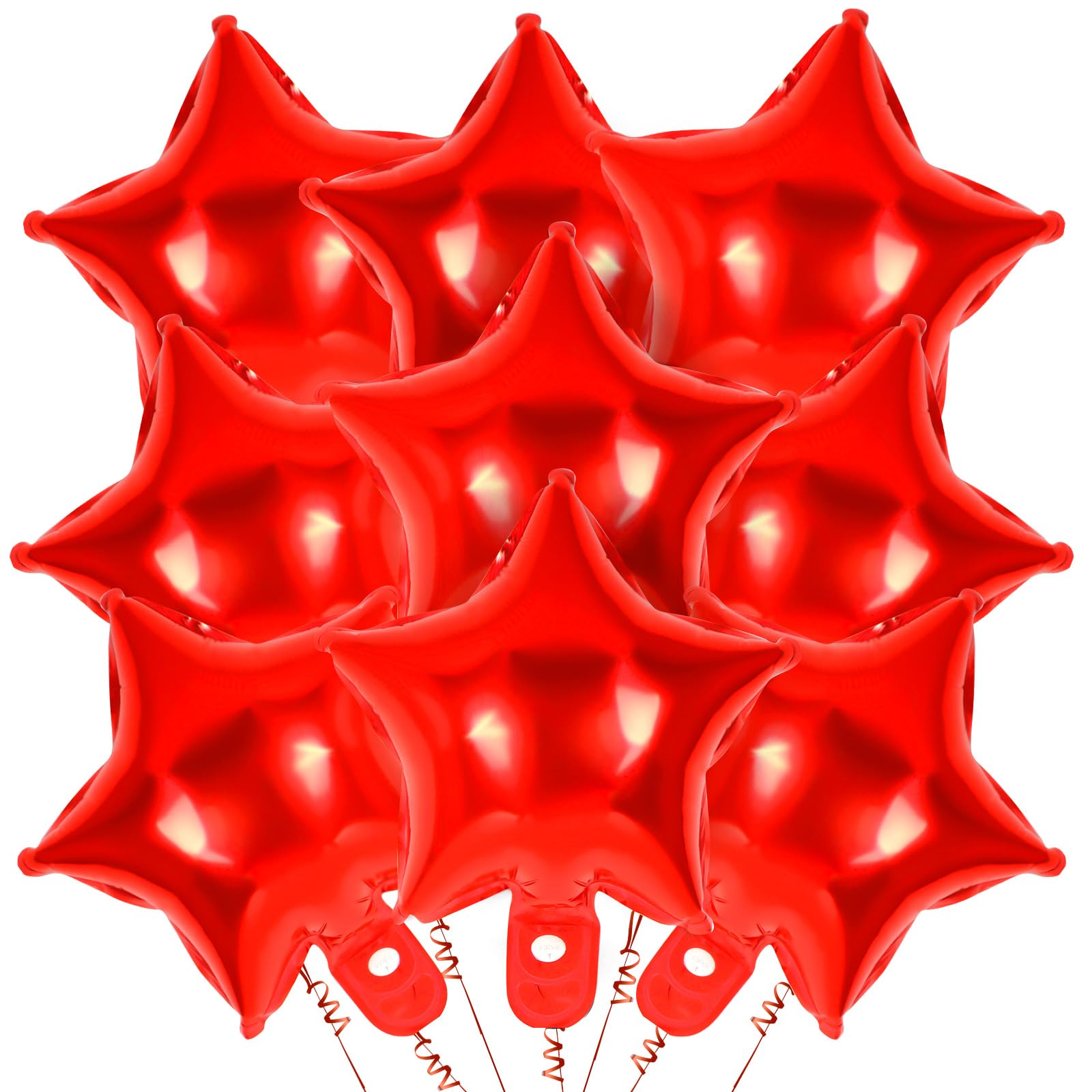 YOTHORN 50-piece red star foil balloons for festive party decor.