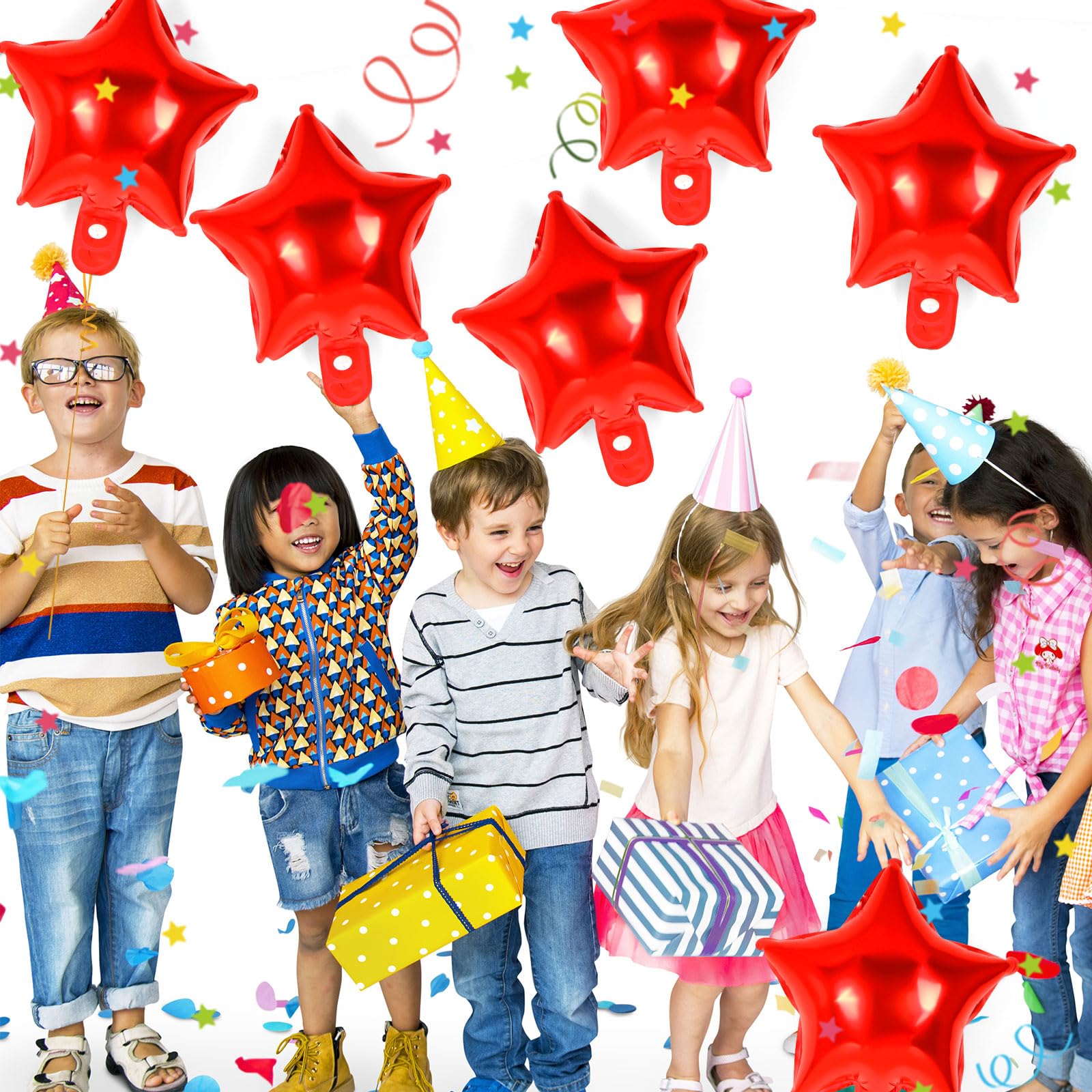 YOTHORN birthday party decor featuring star-shaped balloon accents.
