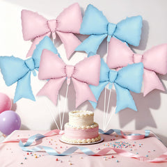 YOTHORN gender reveal balloon decor creates a soft romantic backdrop
