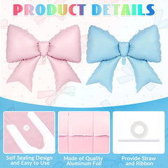 YOTHORN pink blue bow balloon setup suitable for photo booths