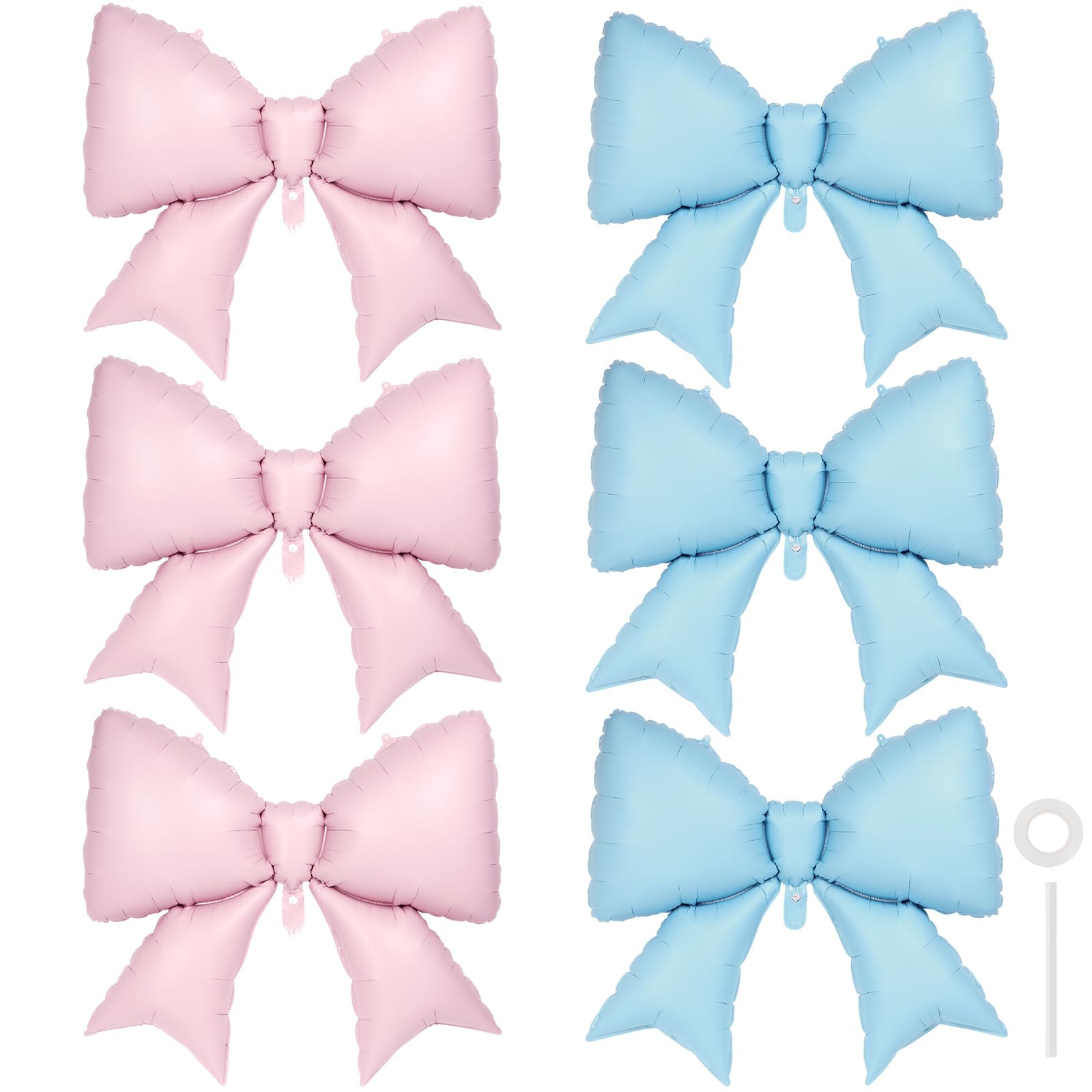 YOTHORN pink and blue bow foil balloon 38 inch front view elegant centerpiece idea