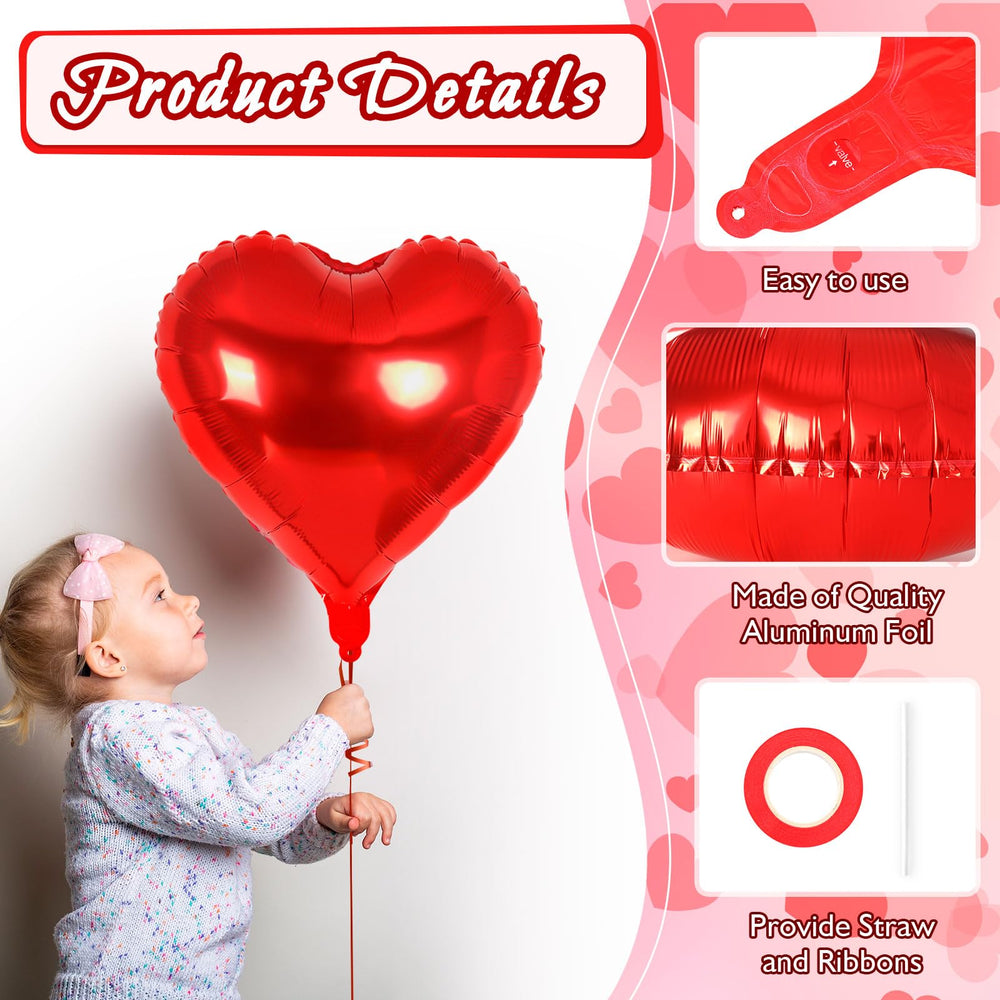 YOTHORN romantic wedding aisle decor using red heart balloons.