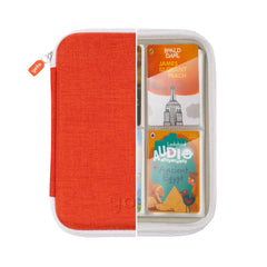 Angled pockets in the YOTO Card Case help kids view cards at a glance.