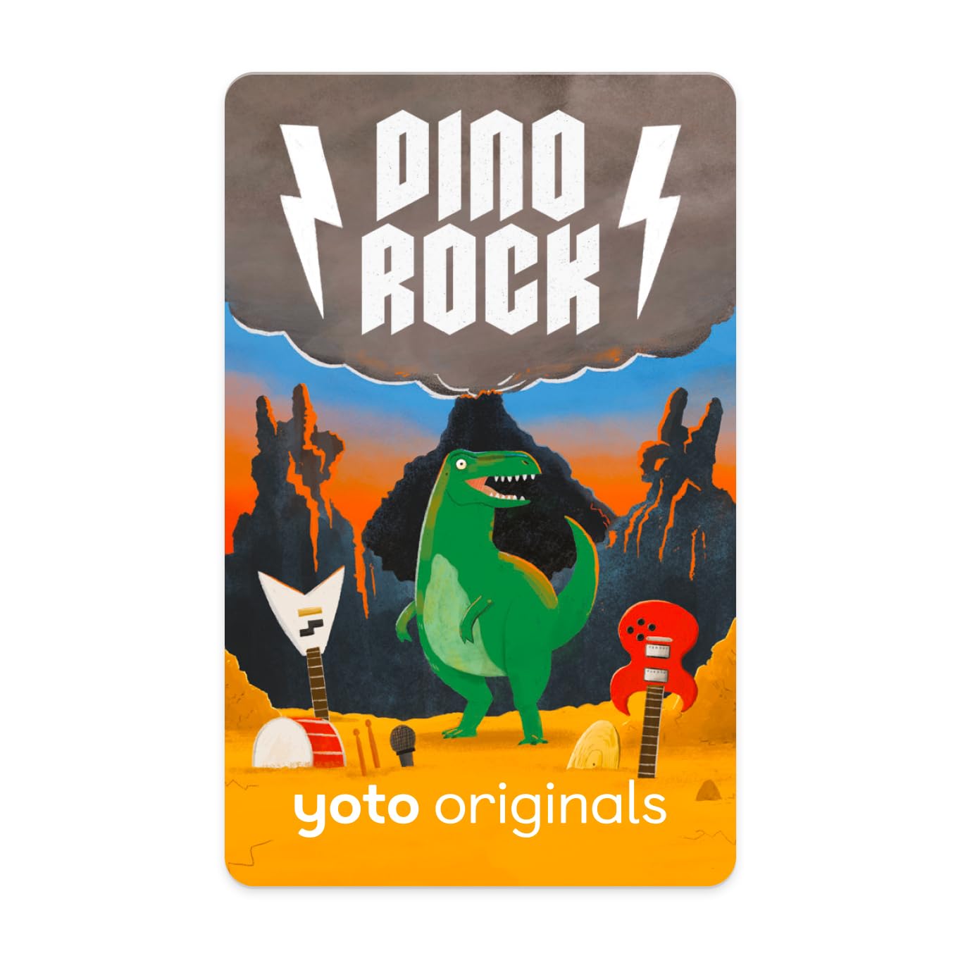 YOTO Dino Rock card cover with colourful dinosaur artwork for screen-free play inspiration