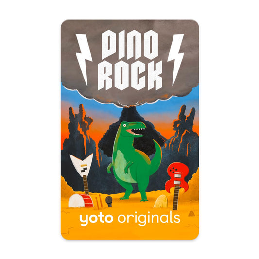 YOTO Dino Rock card cover with colourful dinosaur artwork for screen-free play inspiration