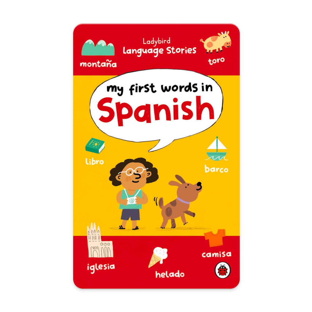 YOTO Ladybird Language Stories card inserted in a player for Spanish basics.