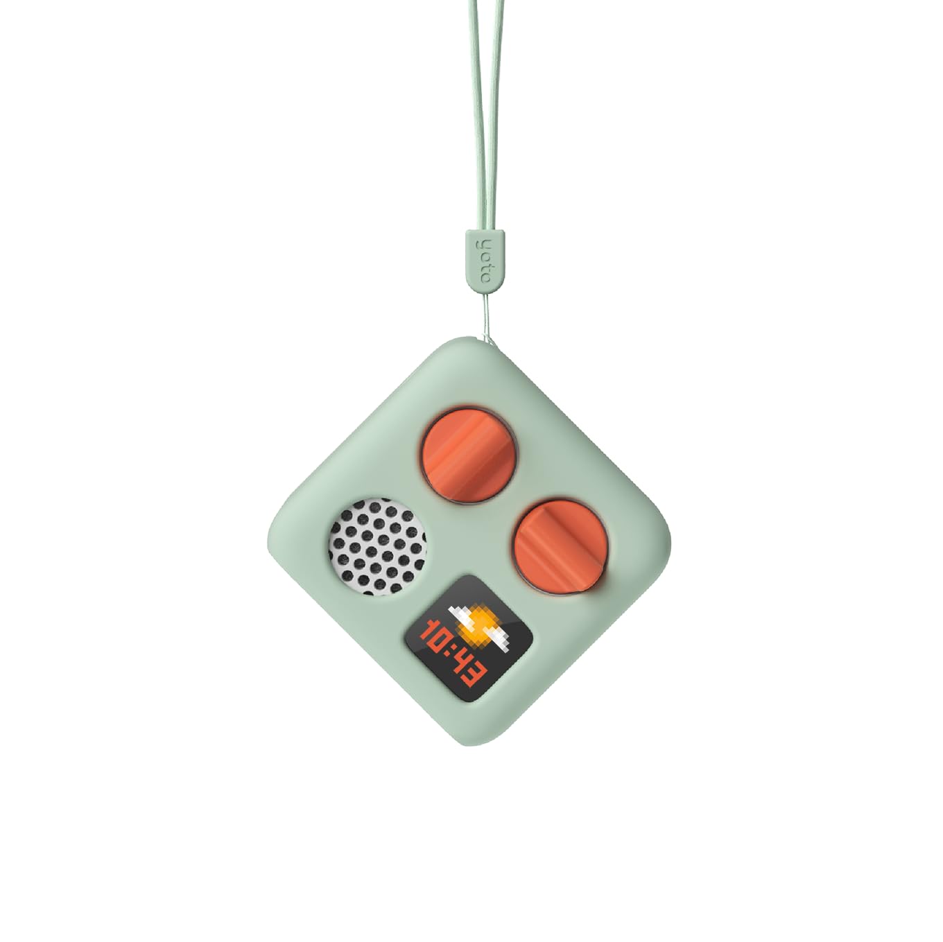 Yoto Mini Adventure Jacket in Frog Soup Green protecting the device while keeping ports accessible.