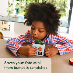 Anti-slip silicone skin cover on the Yoto Mini for a secure grip.