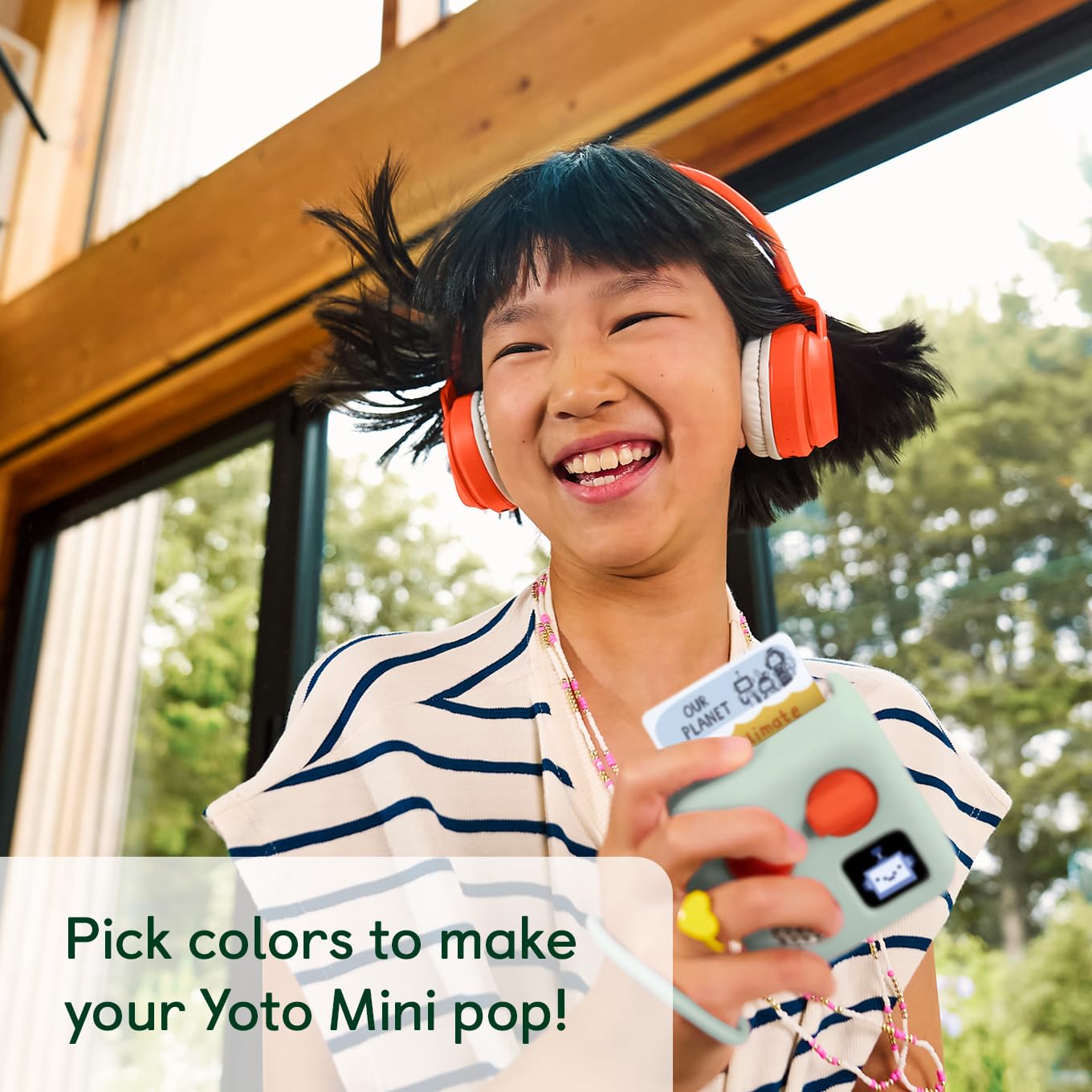 Matching wrist lanyard for the Yoto Mini, enabling easy, kid-friendly transport.