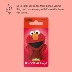 Back of YOTO Elmo's World Songs card with key details for setup.