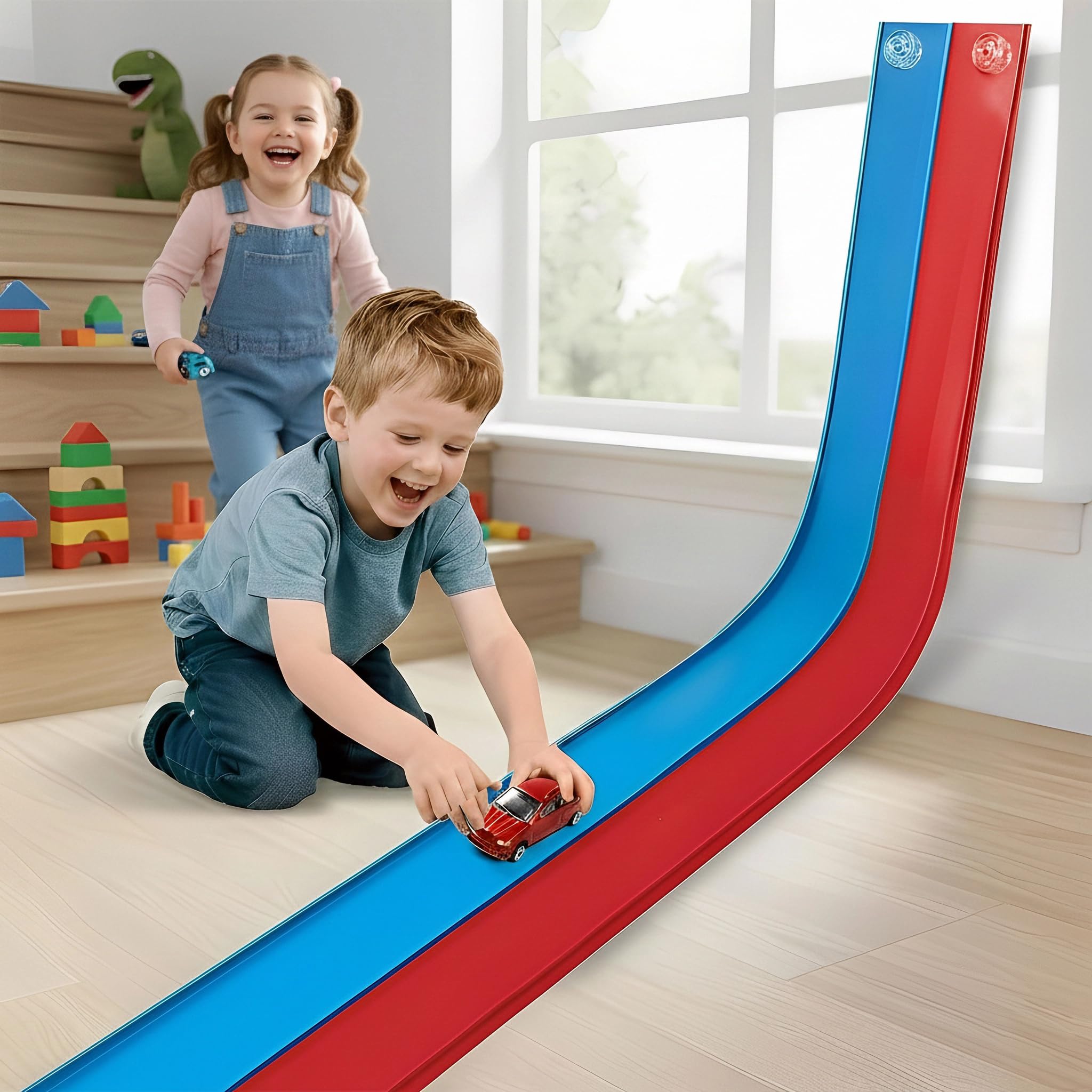 Yottix 15ft flexible race track folded for compact storage.