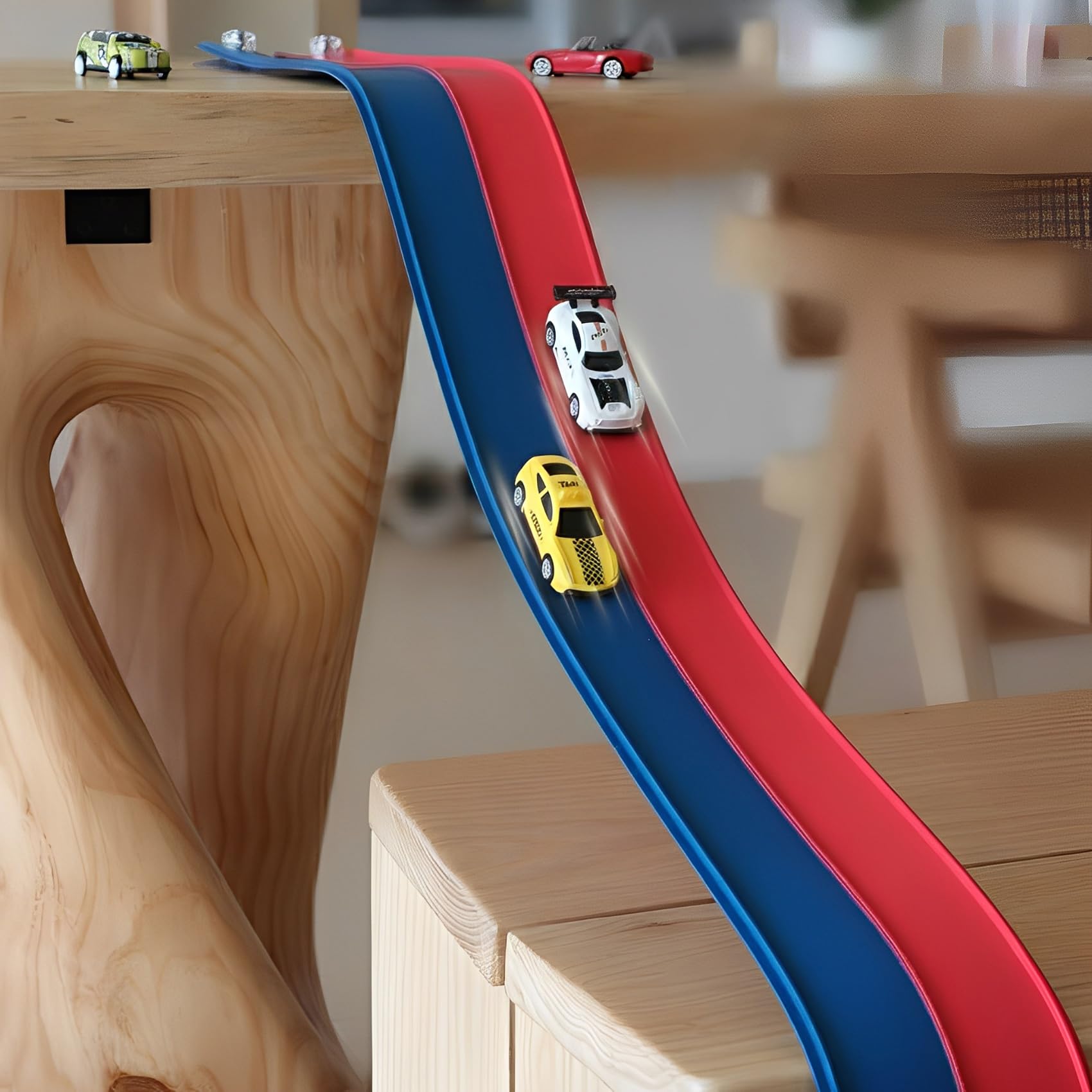 Yottix track supports 1:64 to 1:50 vehicles for versatile racing.
