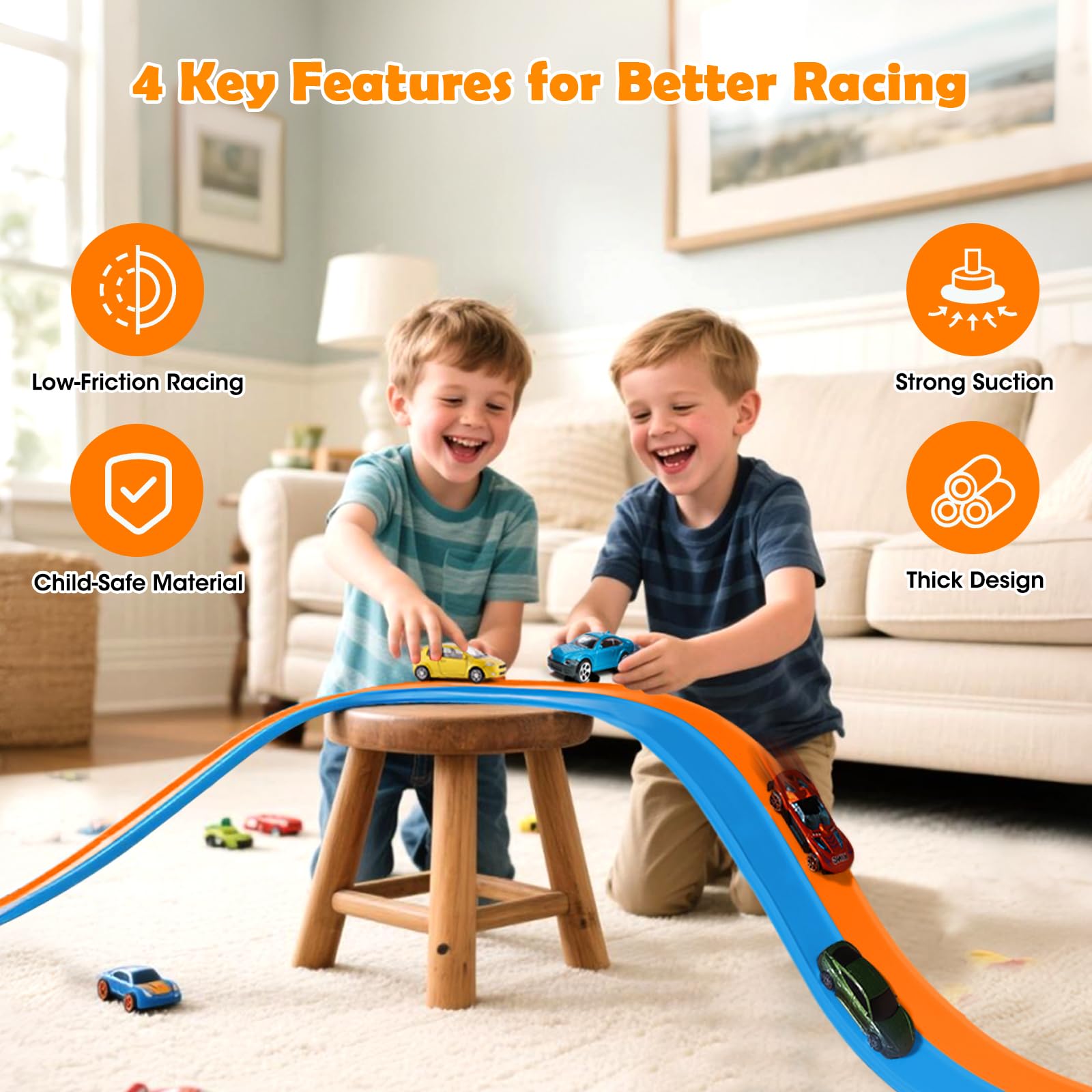 Yottix track highlighting ASTM F963 safety certification and kid-friendly materials.