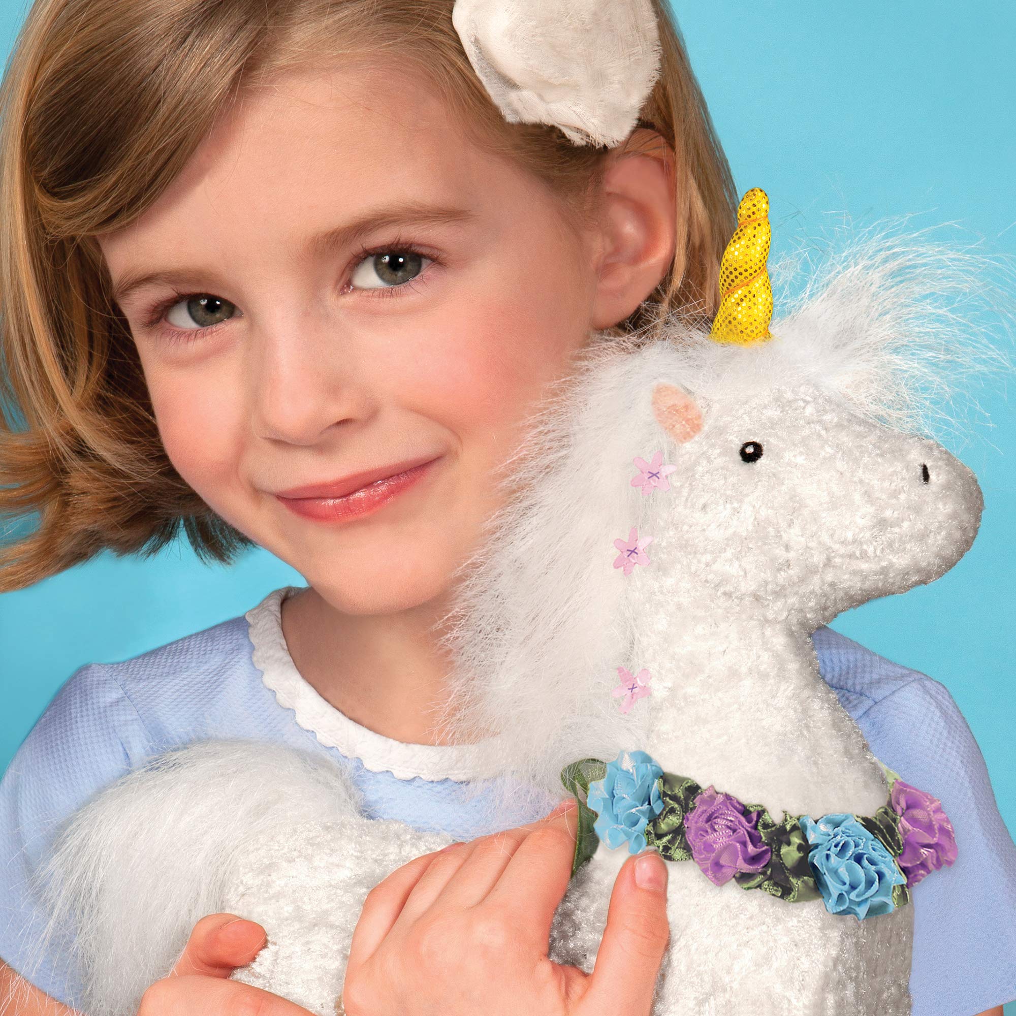 YOTTOY Capricorn Unicorn Plush with sparkly golden horn for magical storytelling moments.