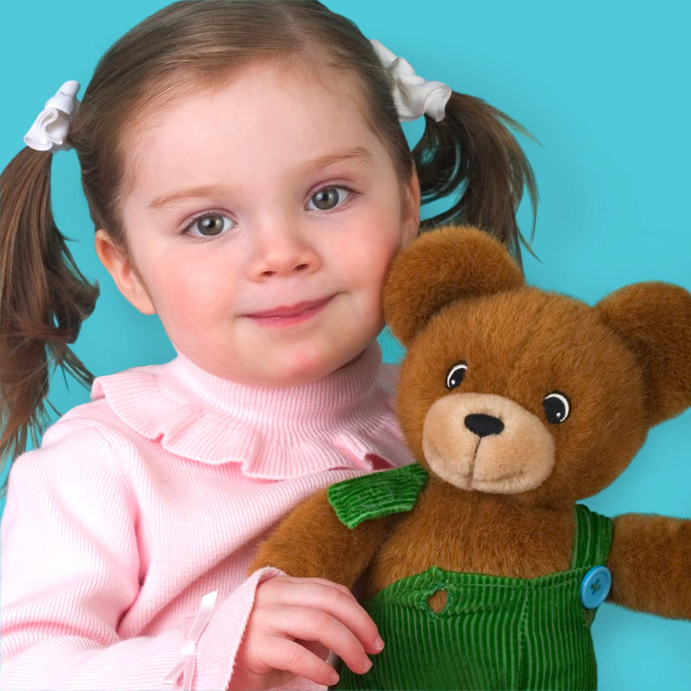 YOTTOY Corduroy Bear uses textured overalls for tactile play and style