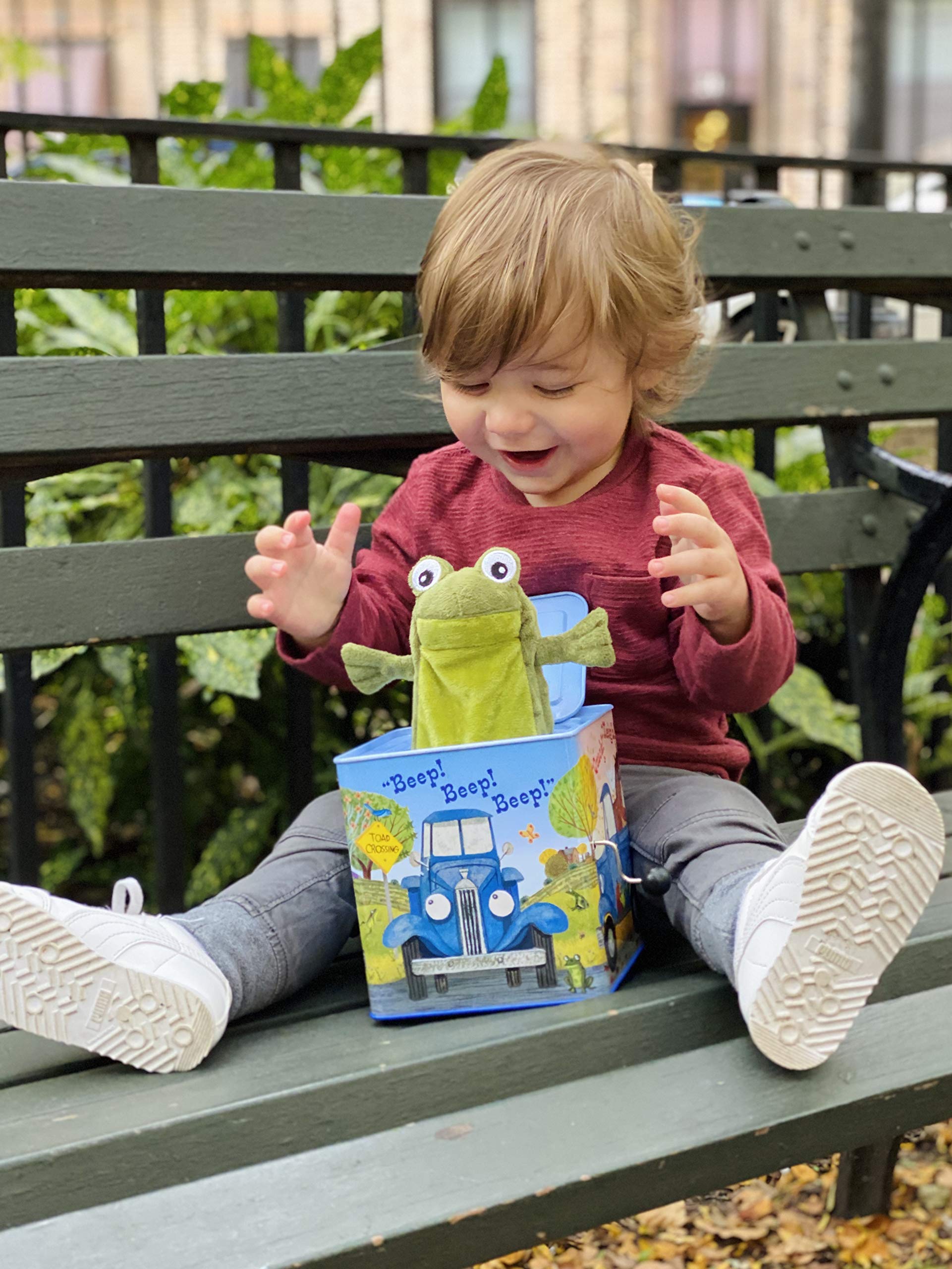 YOTTOY Little Blue Truck country road artwork on the box sparks imaginative play.