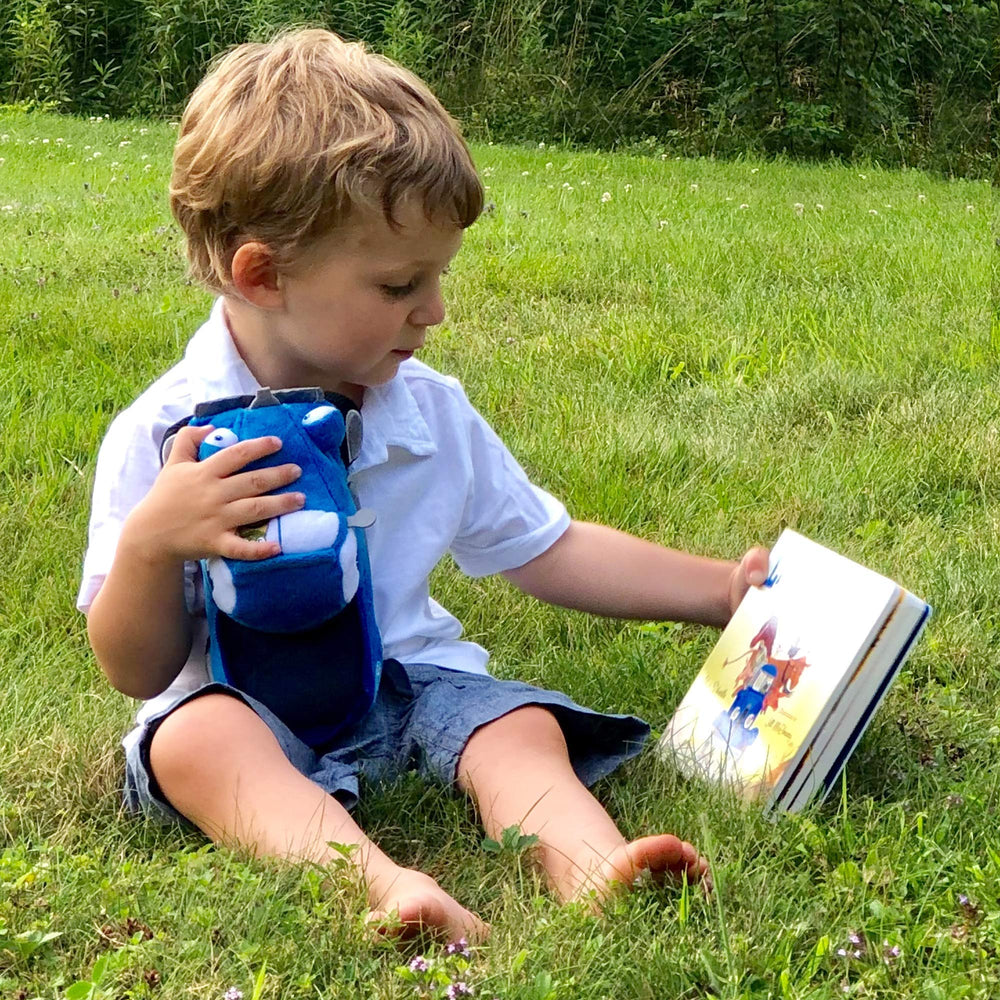 YOTTOY Little Blue Truck plush embroidered doors, wheels, eyes, and lights.
