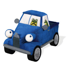 YOTTOY Little Blue Truck plush front view with soft Velboa fabric for cozy cuddles.
