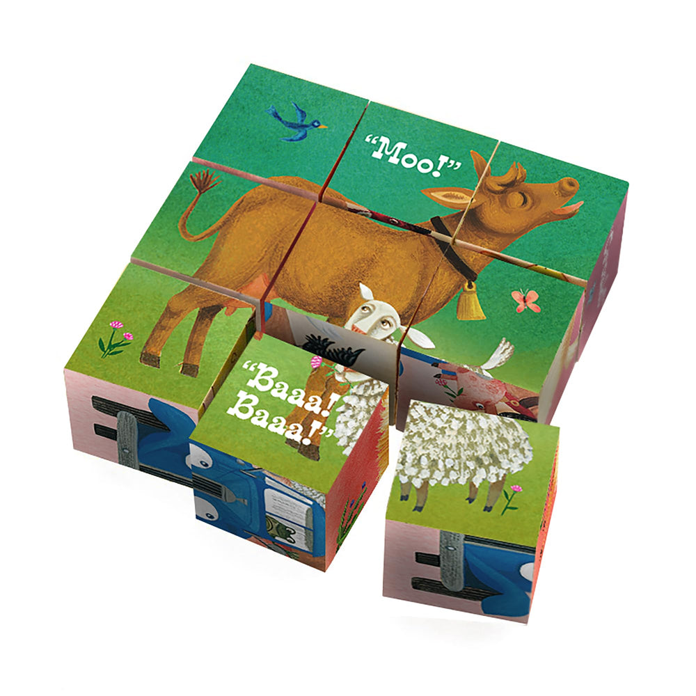 YOTTOY Little Blue Truck blocks in a sturdy gift-ready package.