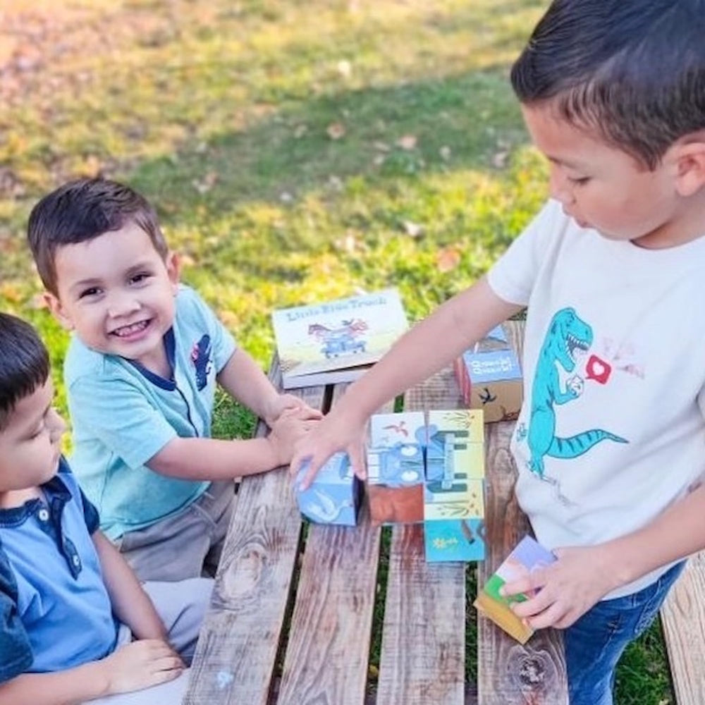 YOTTOY Little Blue Truck artwork supports early language with animal cues.