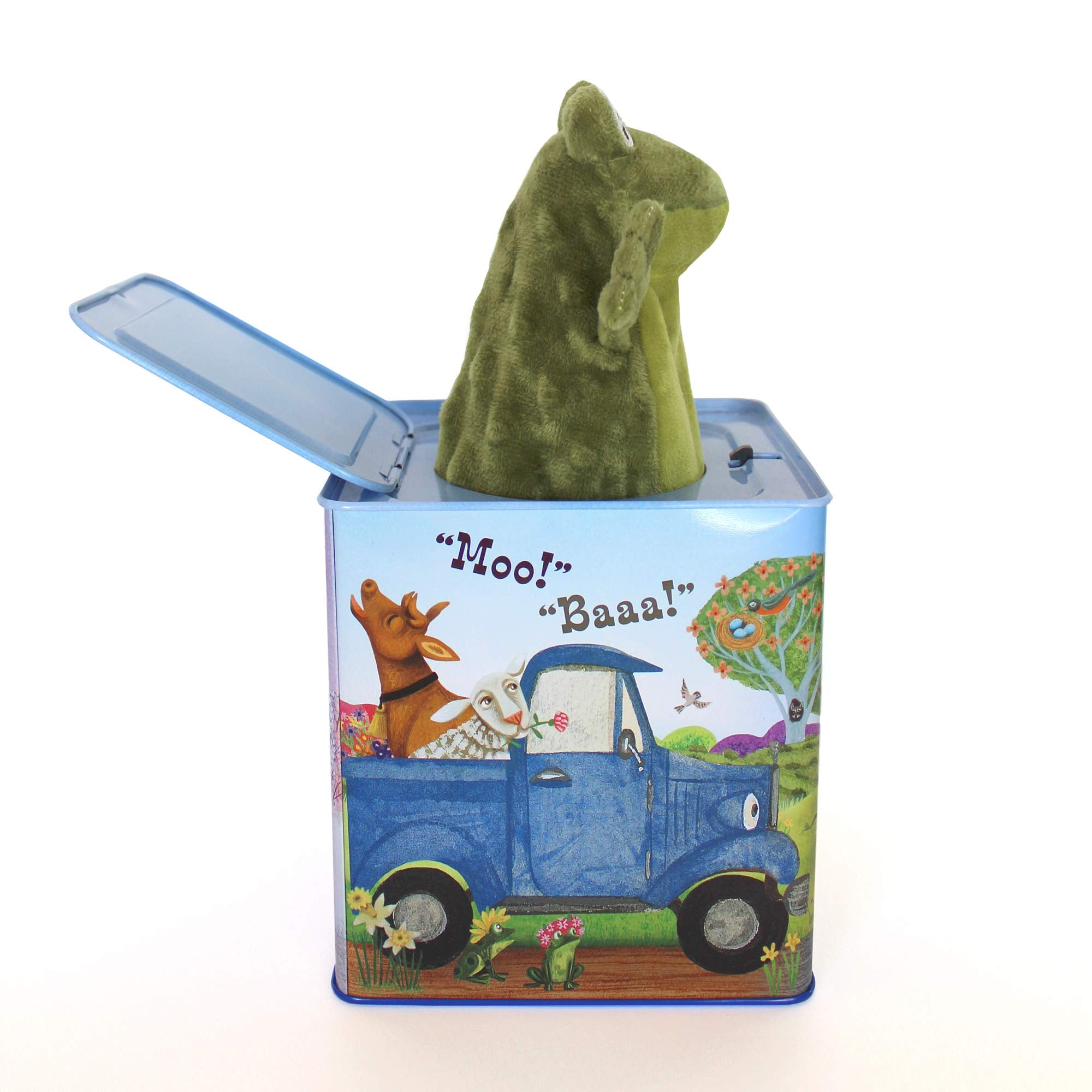 YOTTOY tin box artwork features bright country road design for imaginative storytelling.