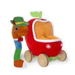 YOTTOY Lowly Worm in Busytown Applecar soft toy for imaginative play.