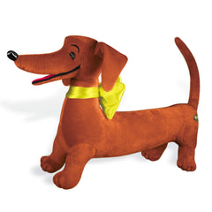 YOTTOY Pretzel plush dog 14in shows bendable design for interactive play.