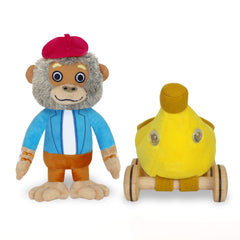 YOTTOY Bananas Gorilla seated in Bananamobile encouraging rolling, tactile play