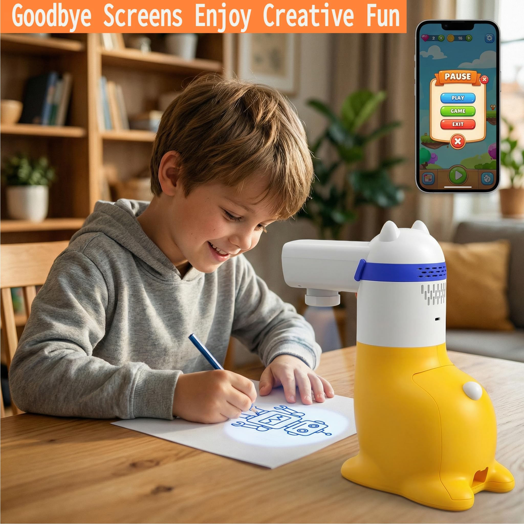 Yoturetoys AI Drawing Projector offers voice-guided lessons and vocabulary during drawing