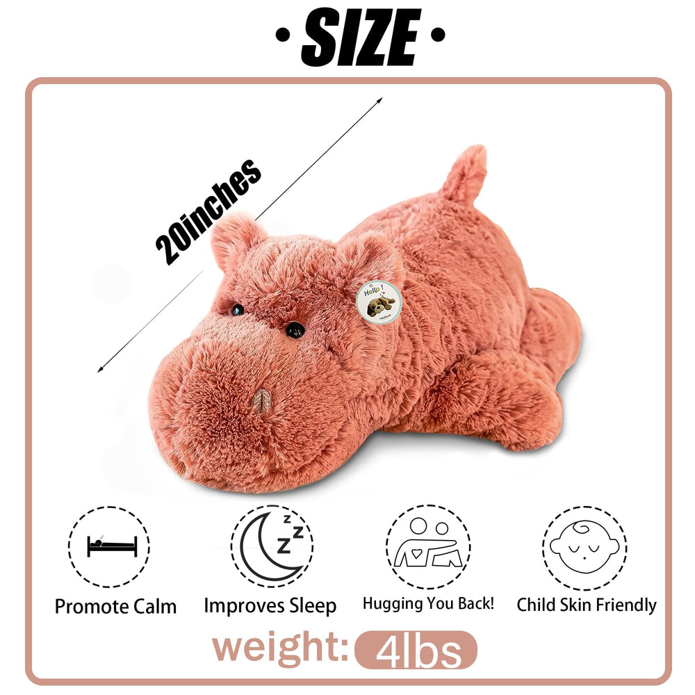 YOUBLEK 20-inch weighted plush toy cuddle position, offering comforting hug feel.