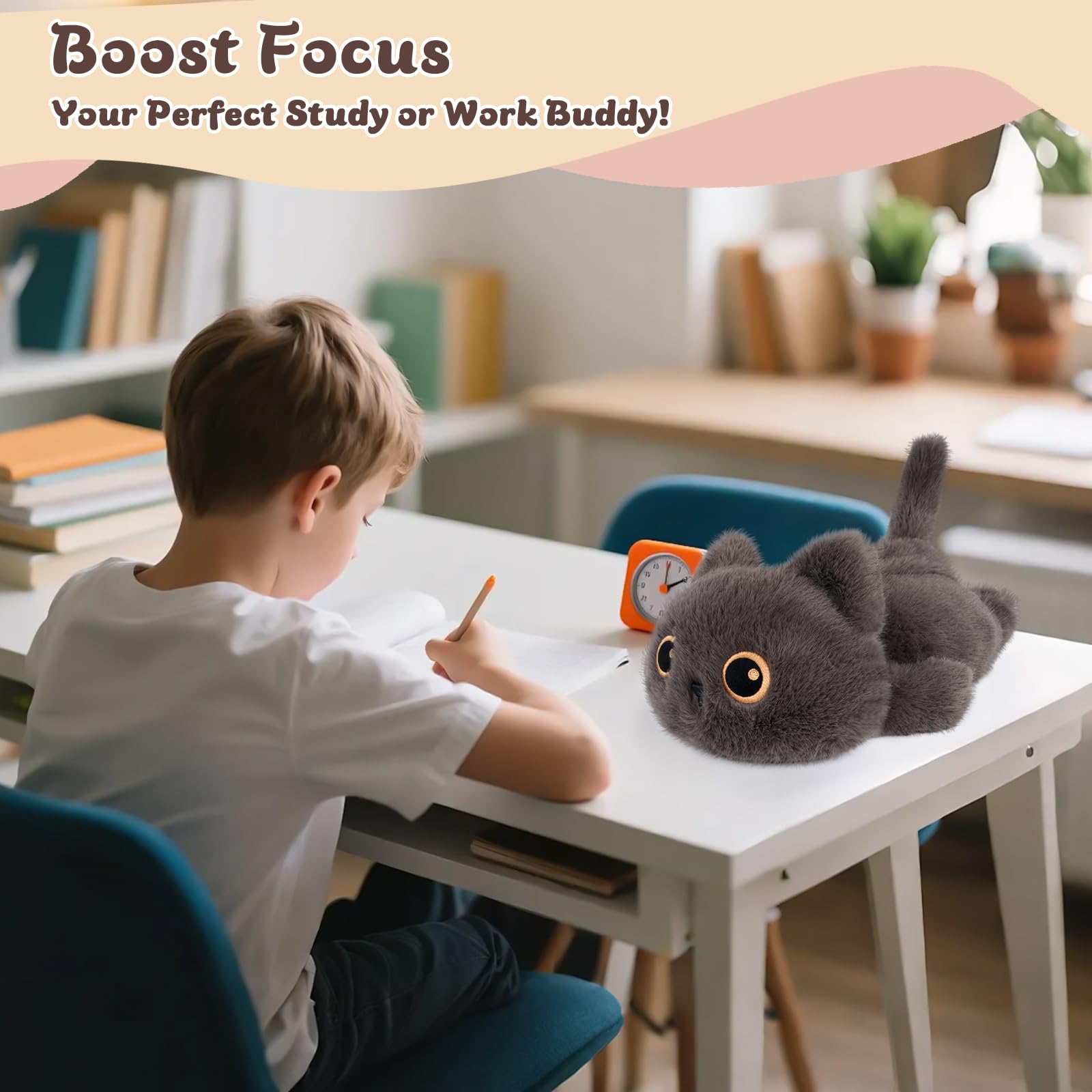 YOUBLEK cat plush in home and school provides cozy downtime.