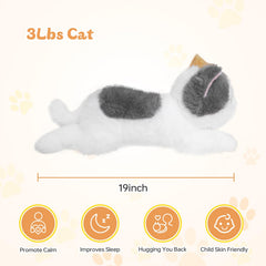YOUBLEK cat plush sensory-hug image emphasizes the comforting weighted experience.