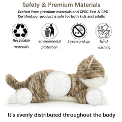 YOUBLEK cat weighted plush on desk as decorative companion