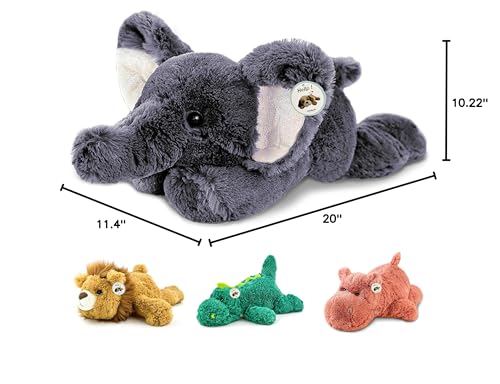 YOUBLEK gift-ready weighted plush elephant for thoughtful surprise.
