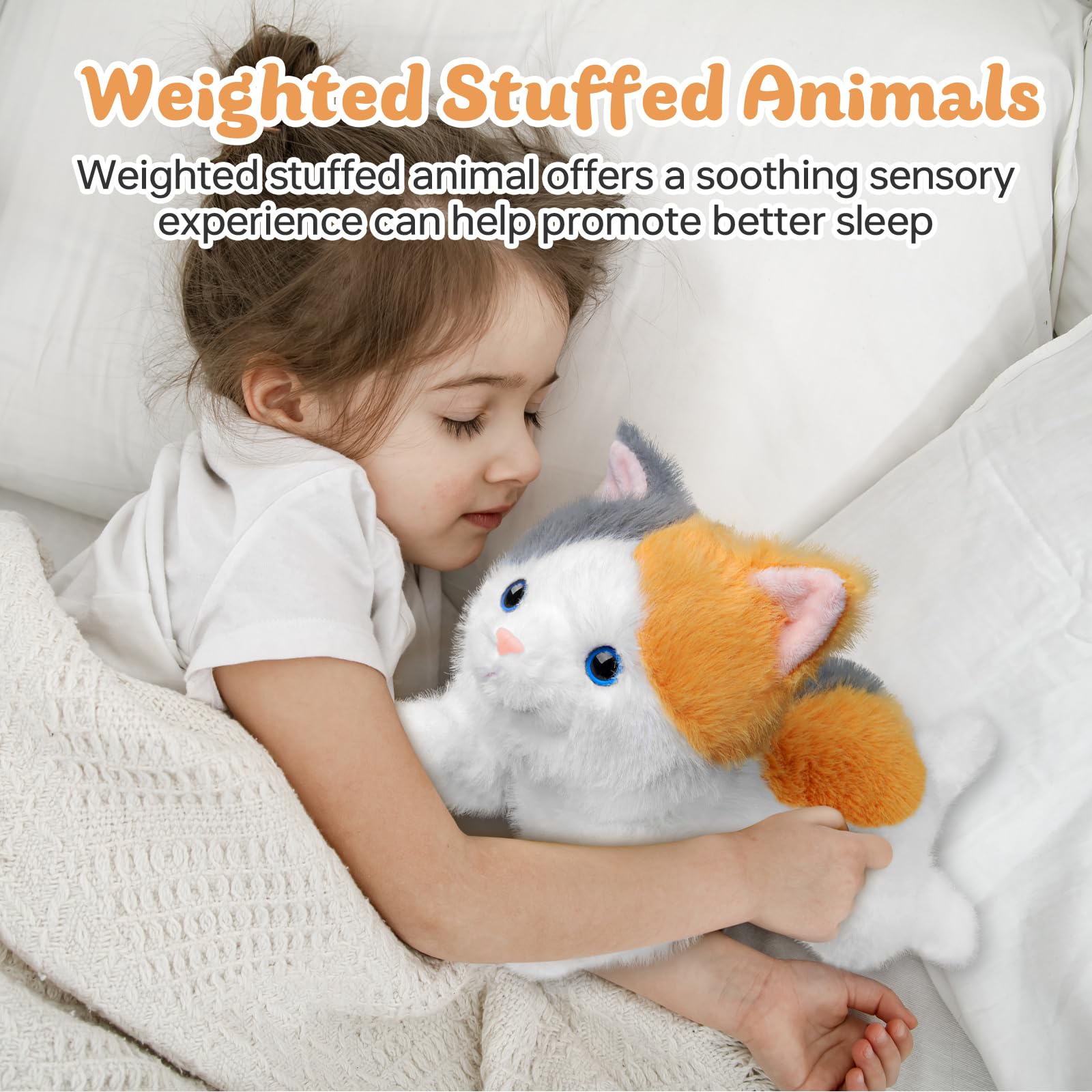 YOUBLEK realistic cat stuffed animal with soft faux fur for cozy snuggles.