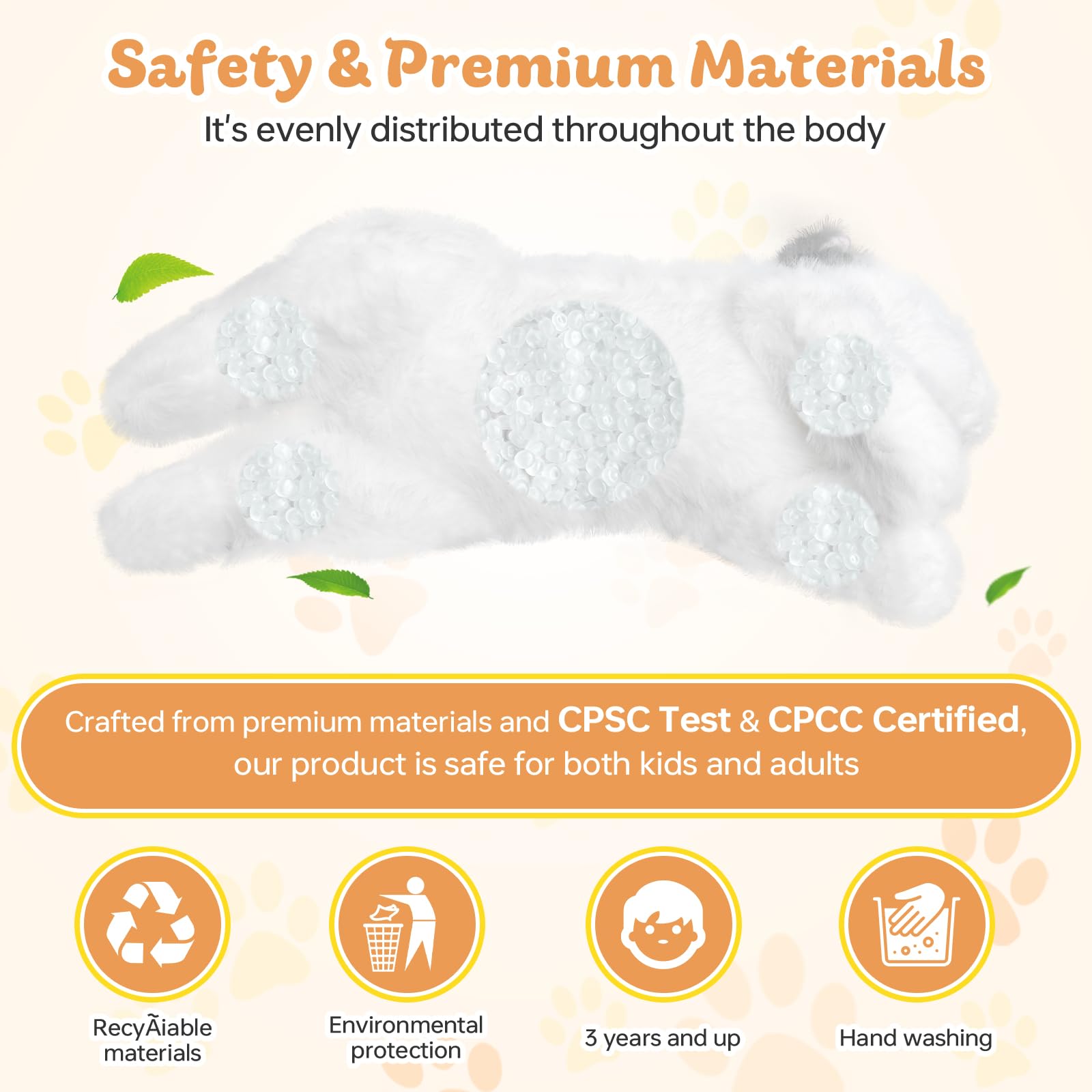 YOUBLEK safe-material-lab-tested cat plush uses tested materials for safety and peace of mind.