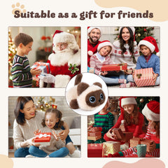 YOUBLEK Siamese cat plush, gift-ready cuddle companion for all ages.