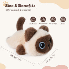 YOUBLEK Siamese cat plush provides sleep support for calm nights.
