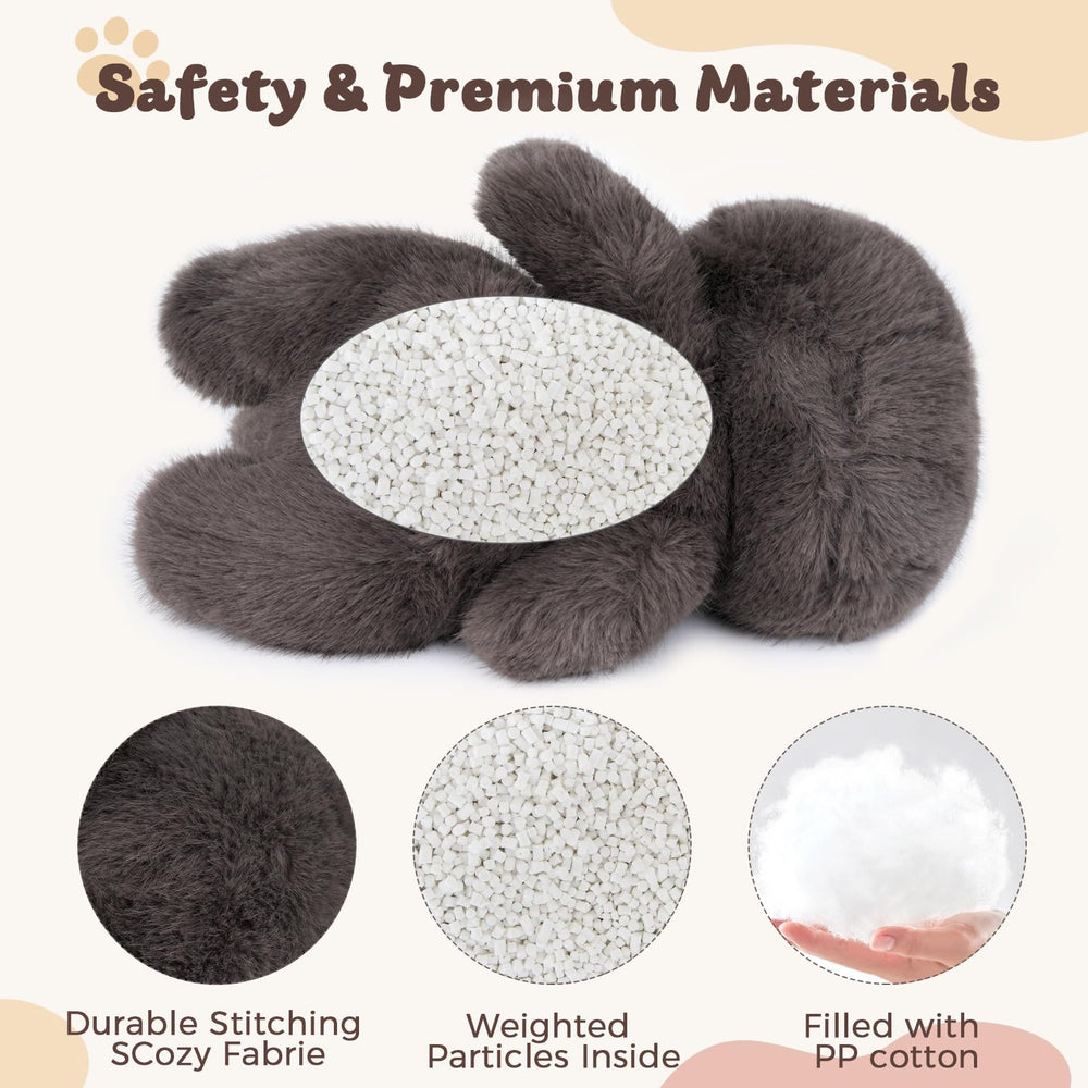 YOUBLEK soft fluffy cat plush highlights versatile use as a cozy pillow.