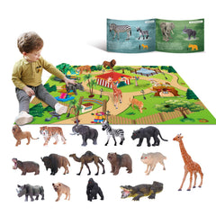 YouCute 15-animal toys set featuring lifelike lions, tigers, and elephants for imaginative play