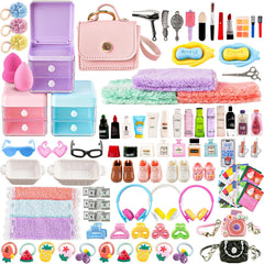 YOUHORYA 116Pcs dollhouse makeup tools set enhances tiny scenes with realistic cosmetics details.
