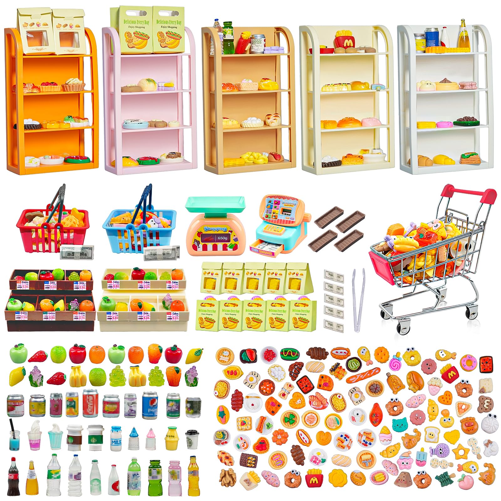 YOUHORYA 183Mini shopping cart with handle for pretend shopping