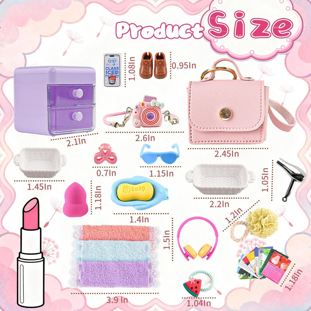 YOUHORYA dollhouse bathroom accessories collection adds authentic sinks, towels, and bottles for scene realism.