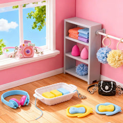 YOUHORYA dollhouse shoulder bag display supports stylish storage for pretend play.