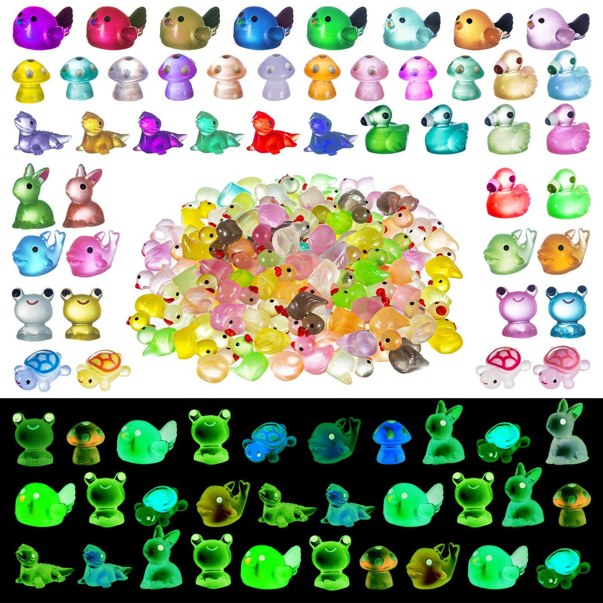 YOUHORYA luminous ducks glow in the dark, ideal for miniature landscapes and displays