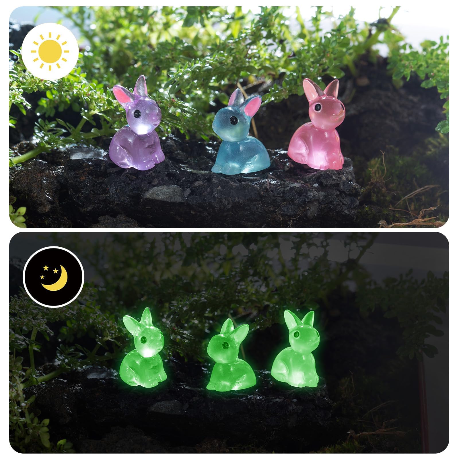 YOUHORYA luminous frogs glow in the dark, ideal for dollhouses and mini scenes